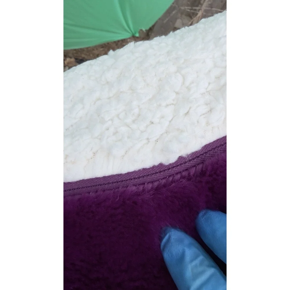 Set of 2 Faux Fur Euro Pillows 26x26‎ Plush Purple White Soft Decor